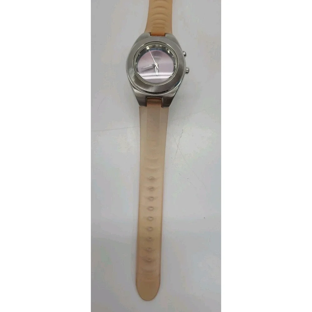 Vintage Fossil Blue AM 3609 Color Changing Dial Purple Green‎ New Battery Works